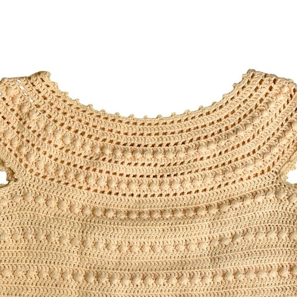 Handmade Knit Sleeveless Sweater Women's Large Orange Boho - Picture 5 of 5